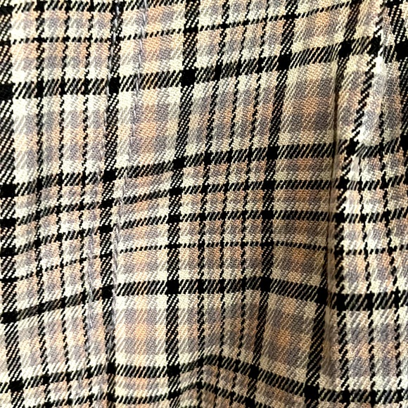 Free People Plaid Gray Baggy Relaxed Mid Rise Turning Point Trousers Pant Size 0 - Picture 6 of 7